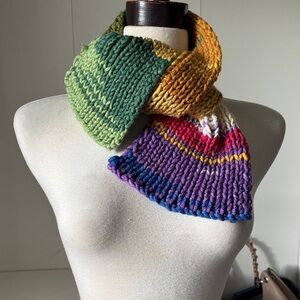 Multicolor Knit Scarf handmade